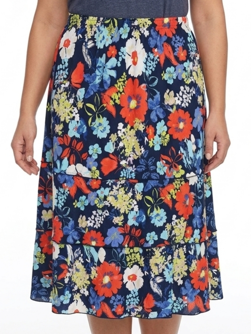 NWT Alfred Dunner Floral  Midi Skirt